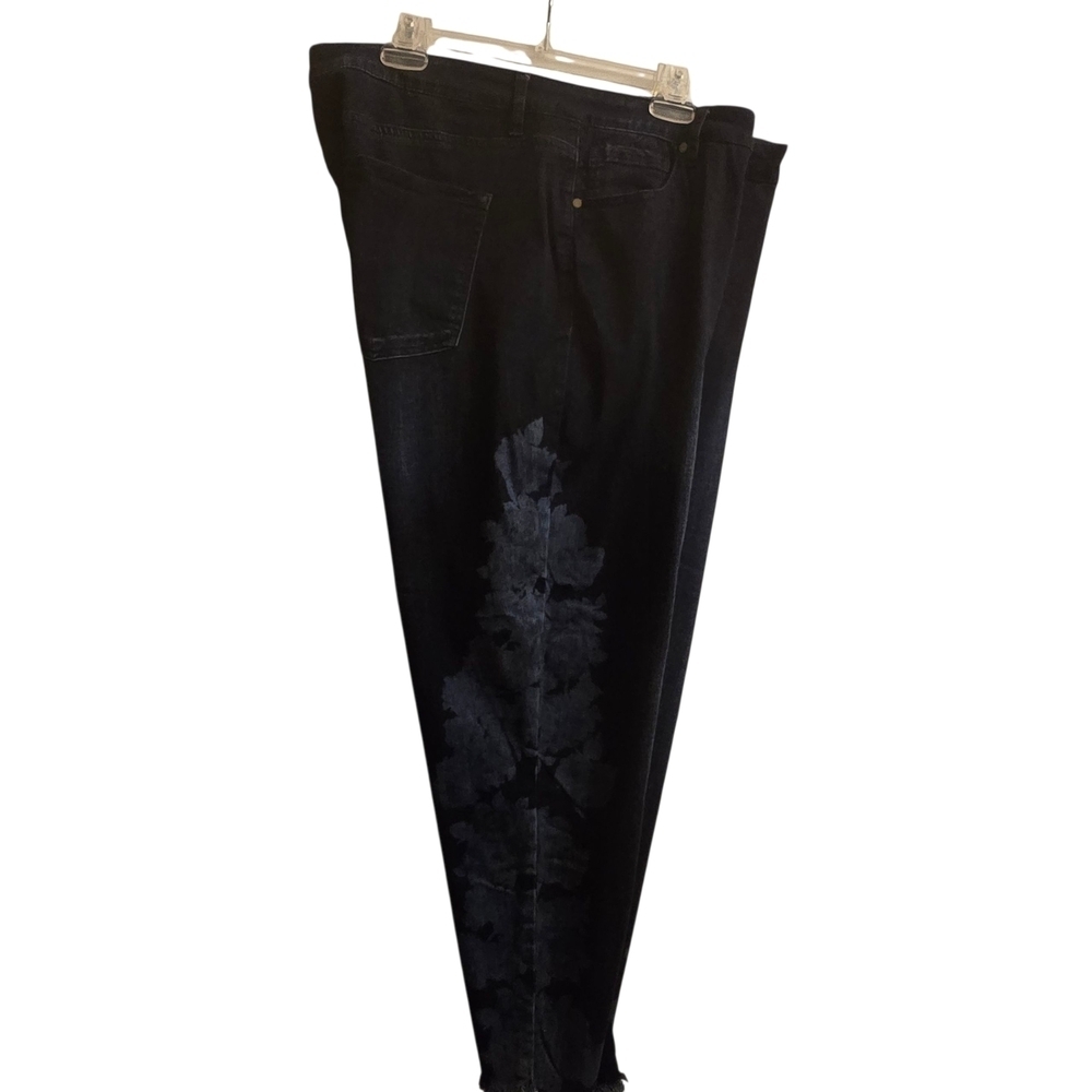 Lane Bryant Super Stretch Dark Denim Floral Ankle Jeans